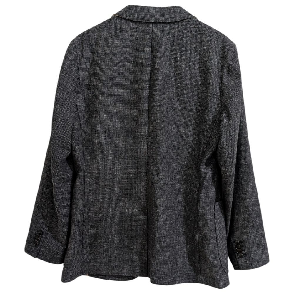 Banana Republic Tailored Slim Fit Tweed Jacket Blazer 42R Dark Charcoal Marzotto - Picture 2 of 12